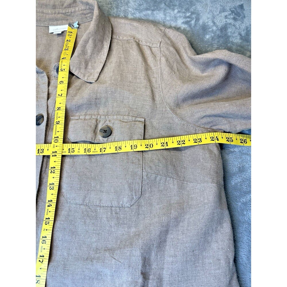 J Jill Love Linen NEW womens linen luxury shacket sz 1X versatile summer travel - Picture 6 of 10